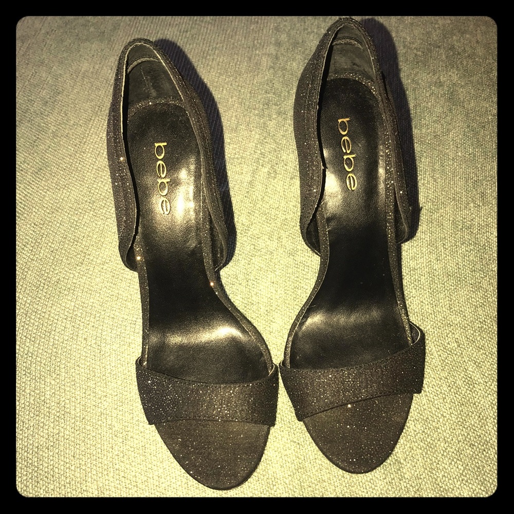 BeBe Black shoes gold sparkle